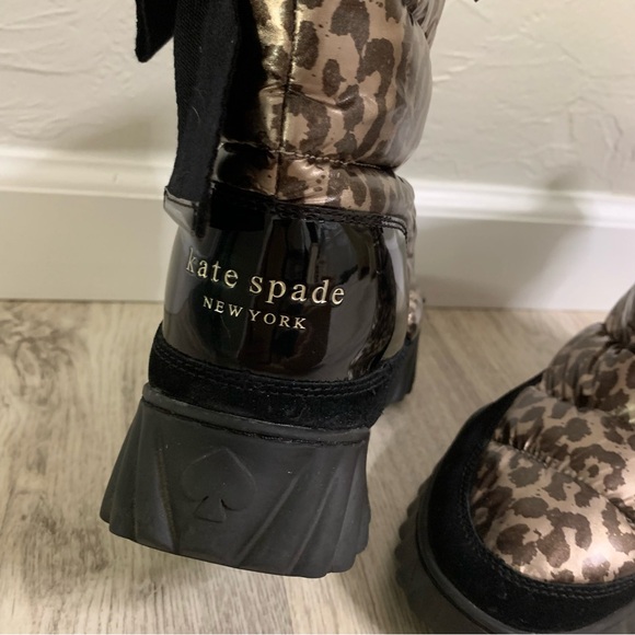 NWOT kate spade New York frosty boots animal print water resistant boots - Picture 6 of 8